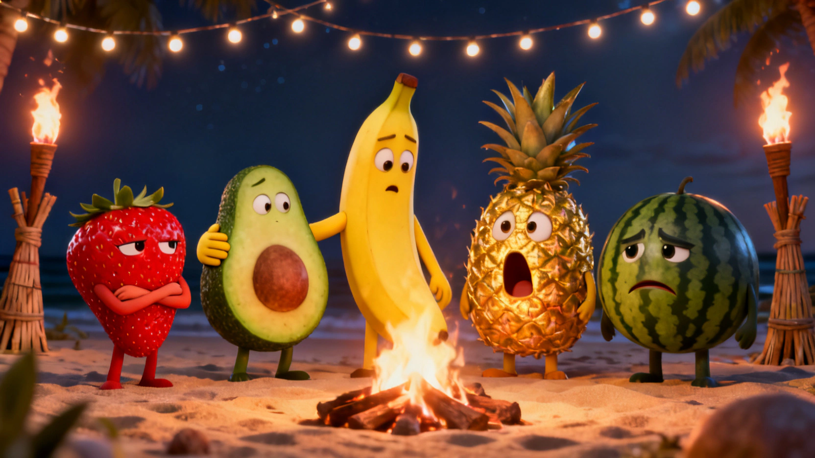 AI Fruit Love Island: owoce jak z polskiego reality show — ilustracja 2